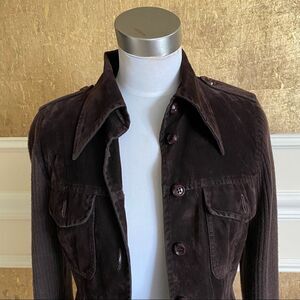 Castro brown buttons down knit sleeves jacket S